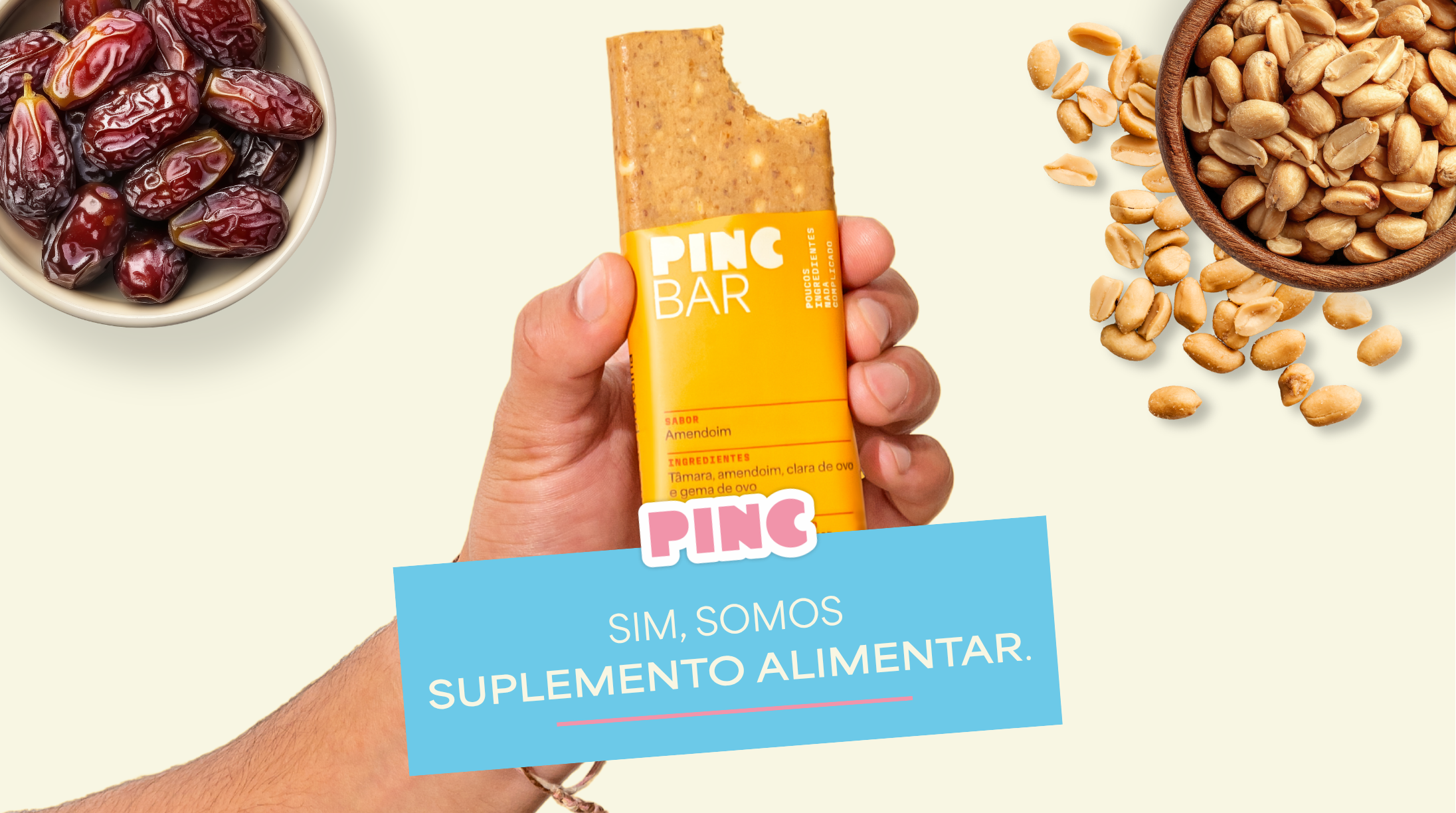 PINC: suplemento alimentar e barra de proteína natural